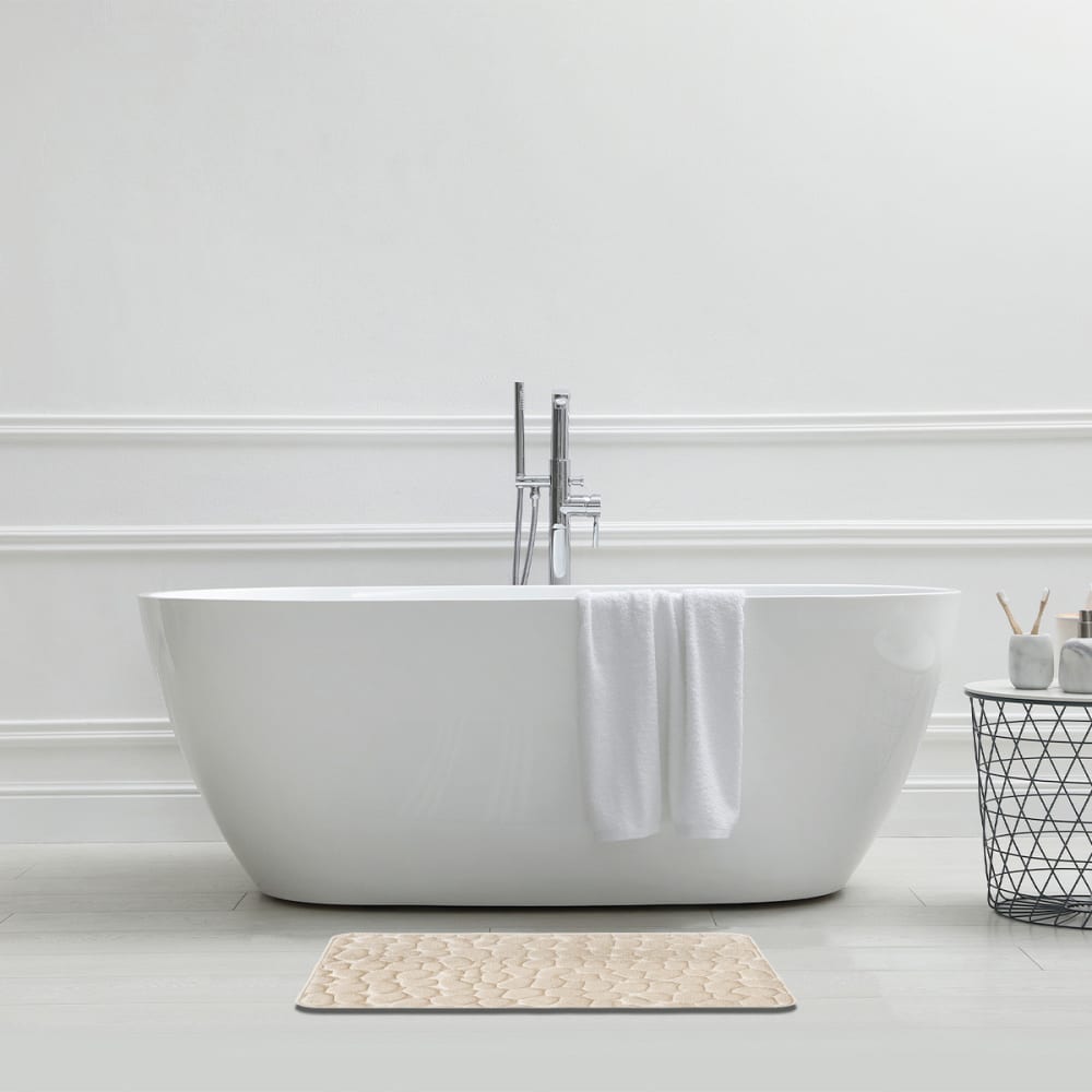 Tapis de bain galet à mémoire de forme ecru 50x80cm - Maisons du Monde
