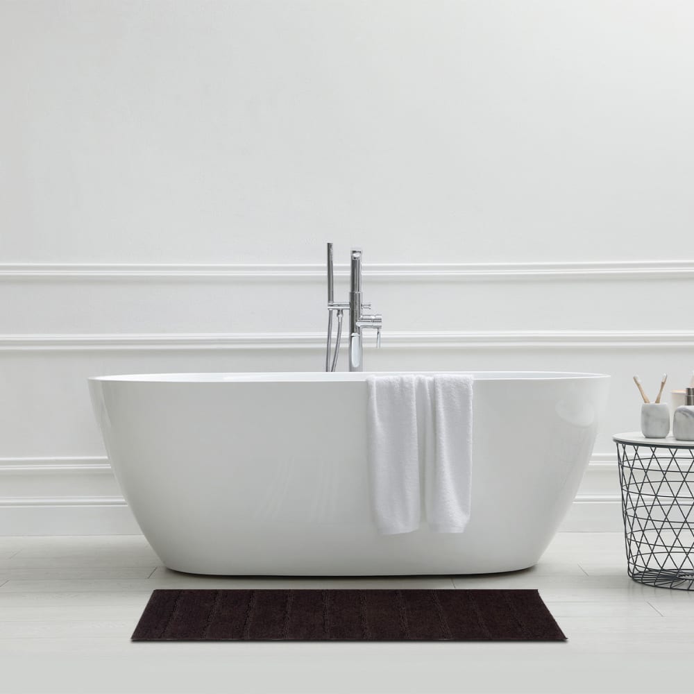 Tapis de bain rectangulaire coton uni tonka 60x120cm - Maisons du Monde