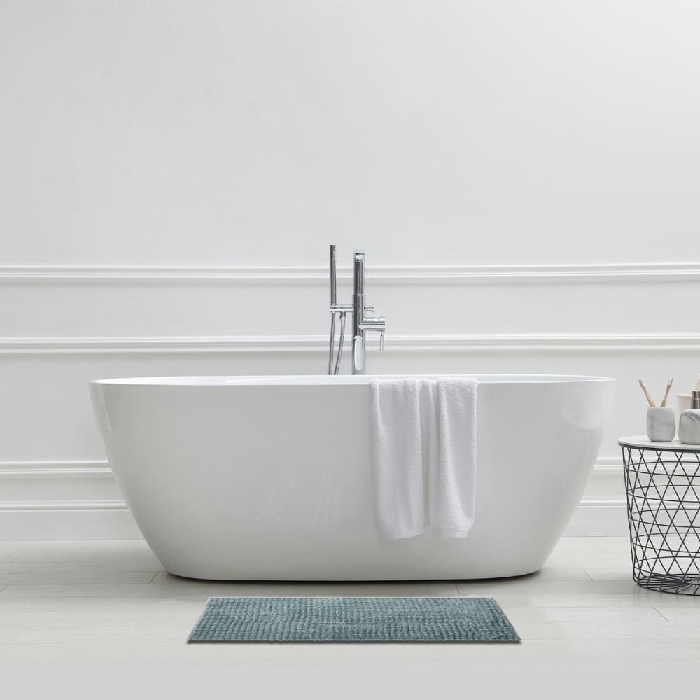 Tapis de bain chenille 50x80 en polyester uni topaze 50x80cm - Maisons du Monde