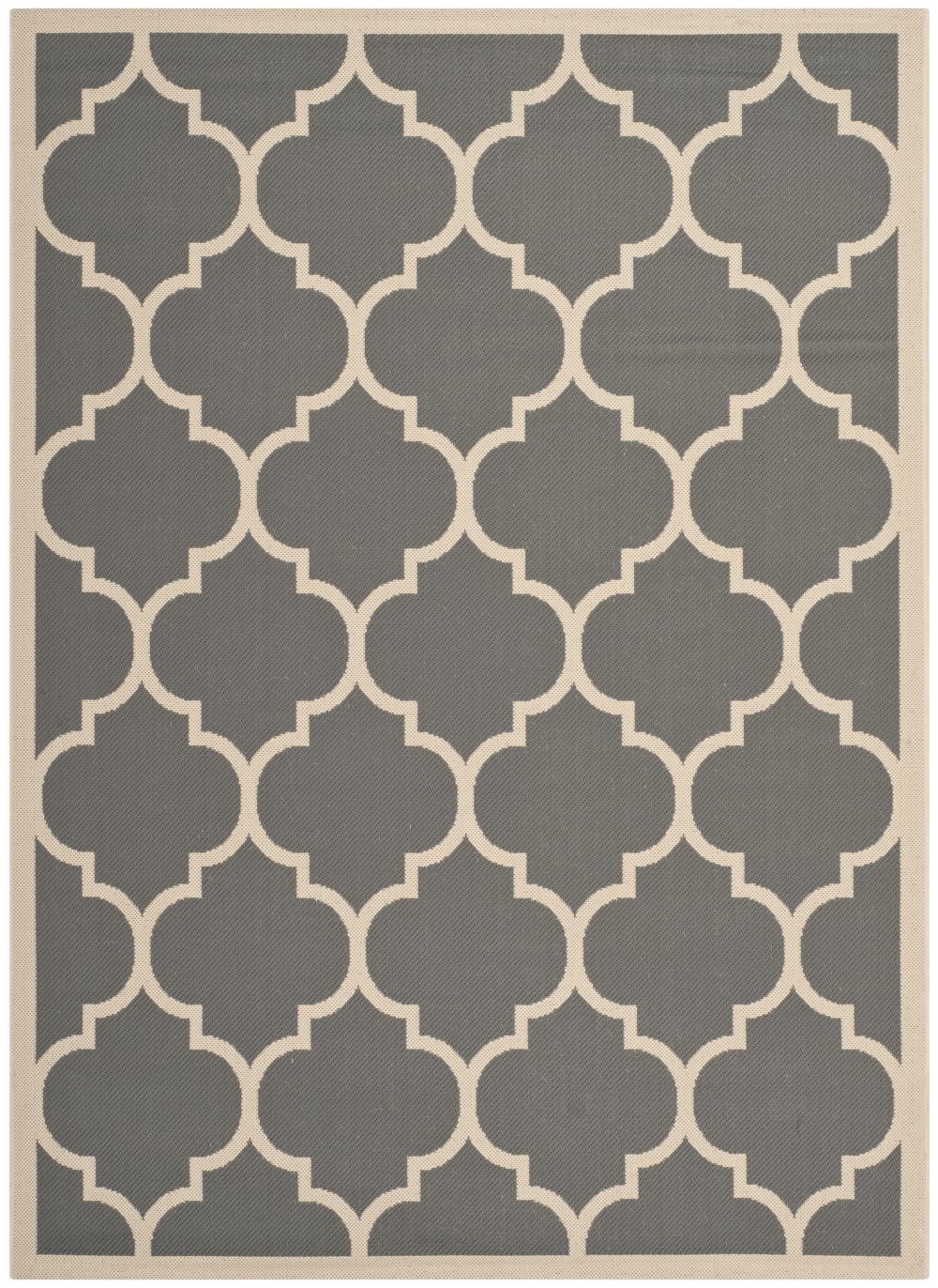 Alfombra enrejado de polipropileno gris/beige, 160 x 231 cm - Maisons du Monde