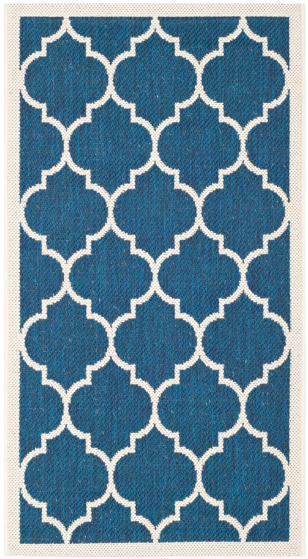 Safavieh Tapis treillis en polypropylène bleu/beige, 79 x 152 cm style classique chic - Pp - Polypropylène