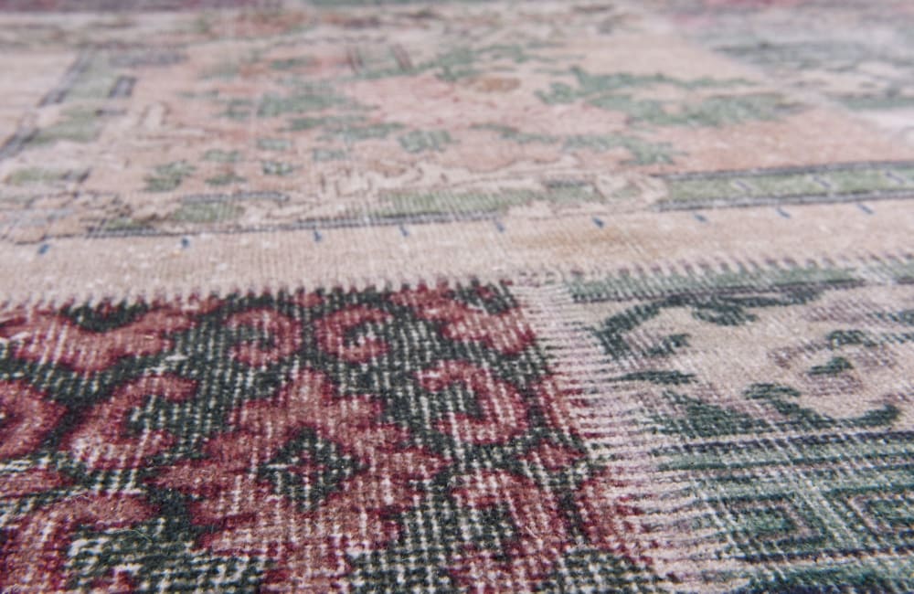 Tapis vintage tissé plat patchwork - multicolore 160x230 cm