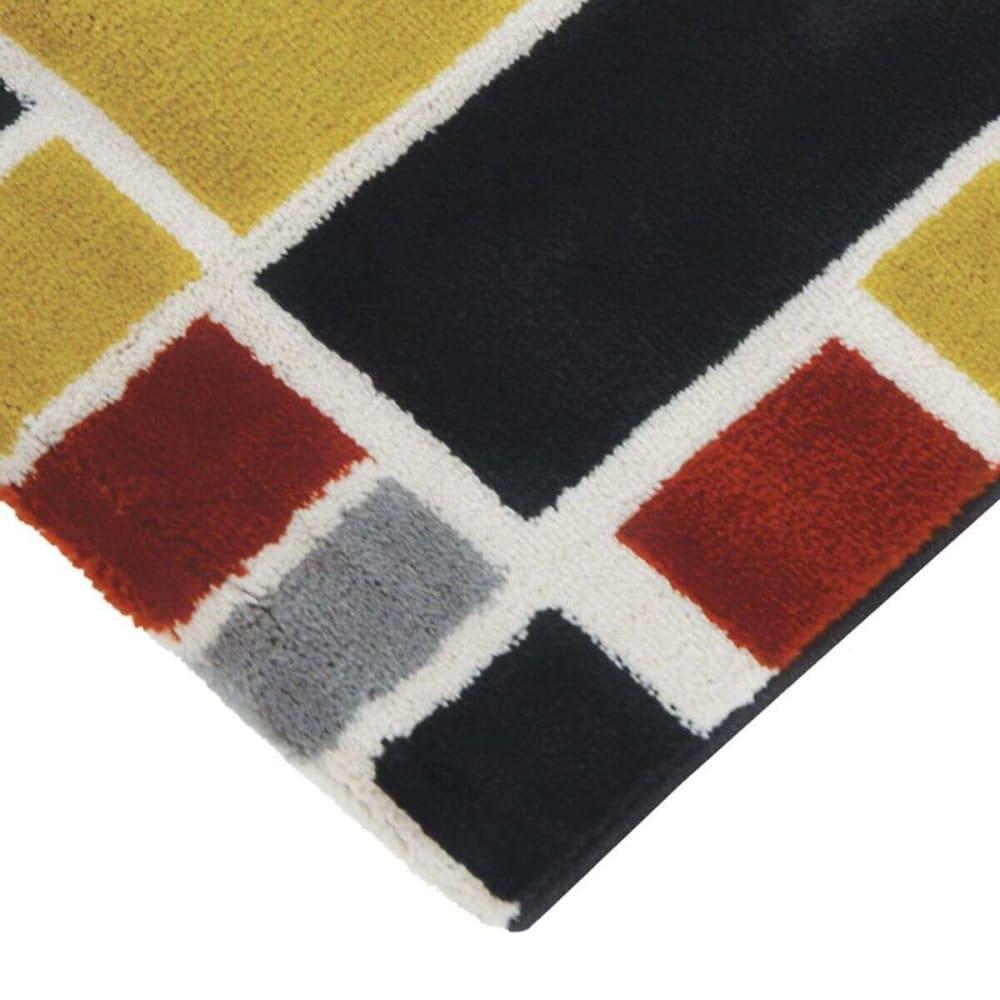 Tapis lumineux effet laineux motifs labyrinthe multicolore 120x170 — vue 4