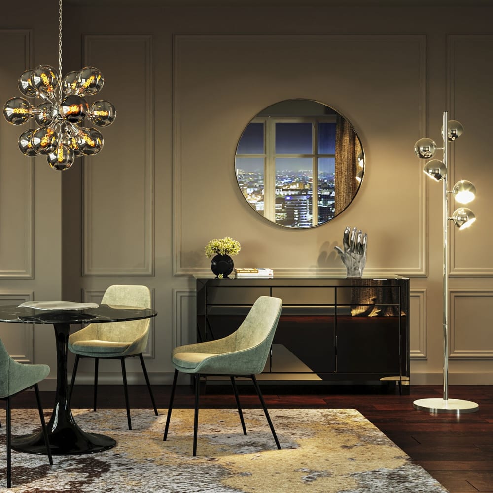 Lampadaire 5 abat-jours en acier chromé h200 - Maisons du Monde