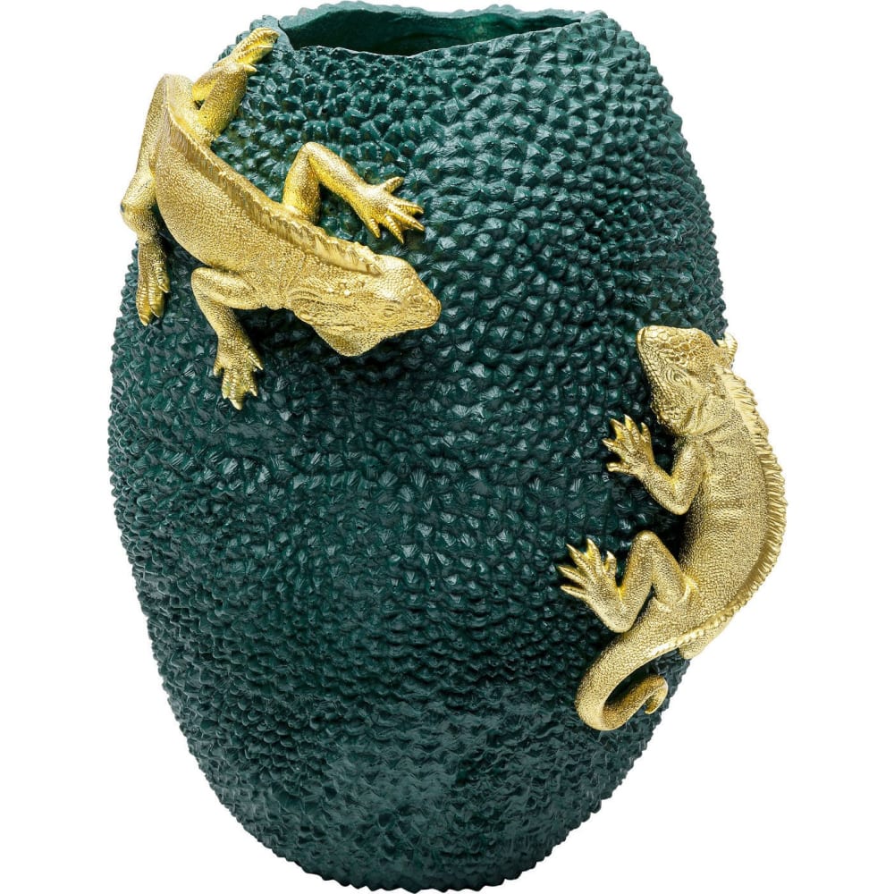 Kare Design Vase aus Kunststein, grün und gold, H39cm style modern - Harz