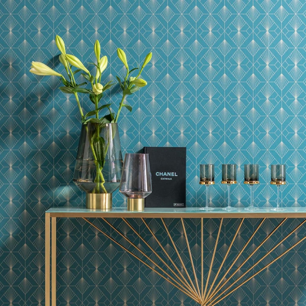 Vase en verre violet et acier doré h26 - Maisons du Monde