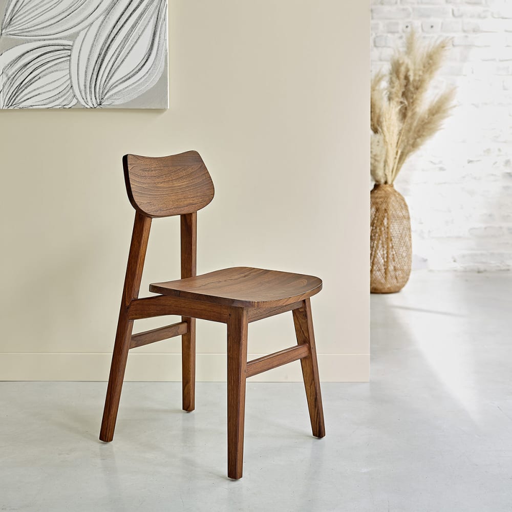 BERAH GETAH Stuhl mit Walnuss-Finish style modern Braun Holz