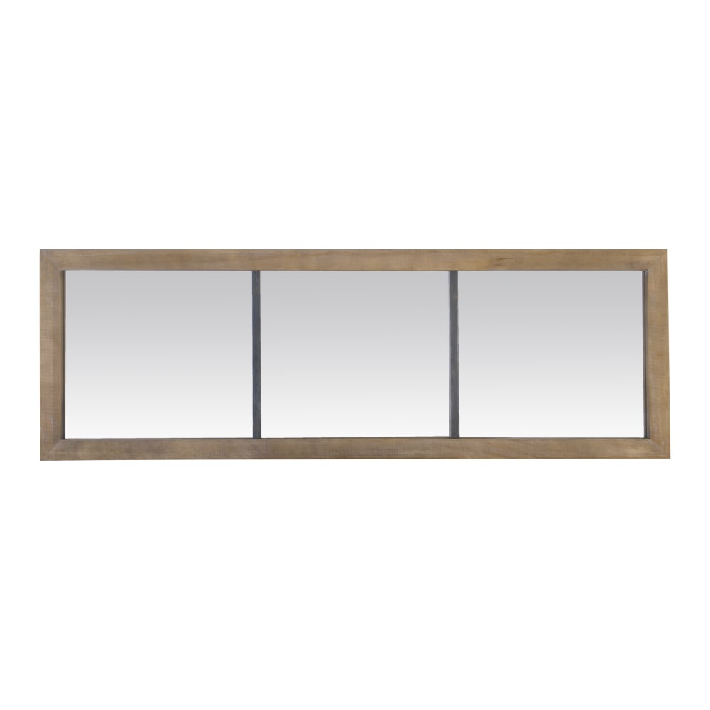 Miroir rectangulaire industriel métal et bois 50x150cm marron - Maisons du Monde