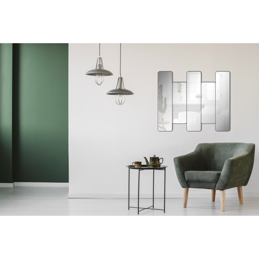 Miroir rectangle en 5 parties 85x65x7cm gris - Maisons du Monde
