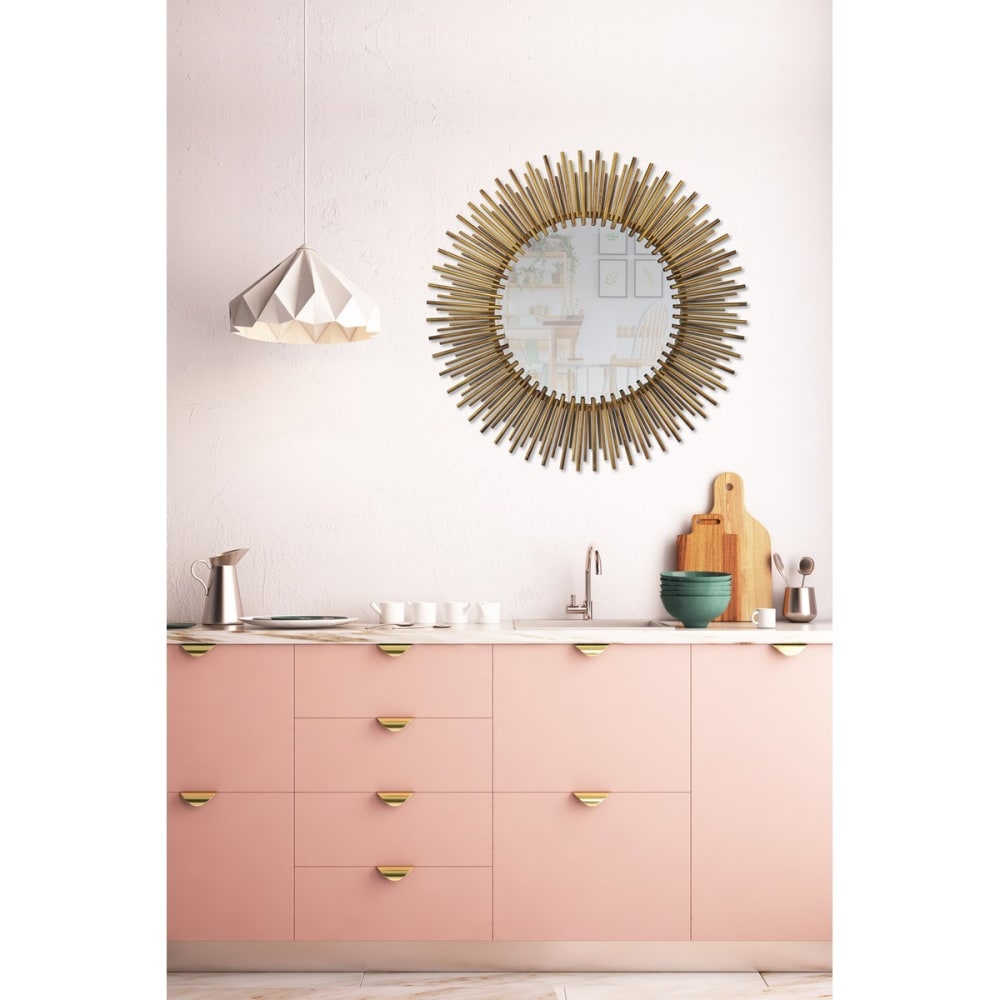 Miroir soleil métal 80cm dore - Maisons du Monde