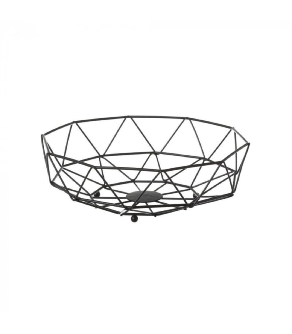 Corbeille à fruits en métal noir géométrique D26,5cm