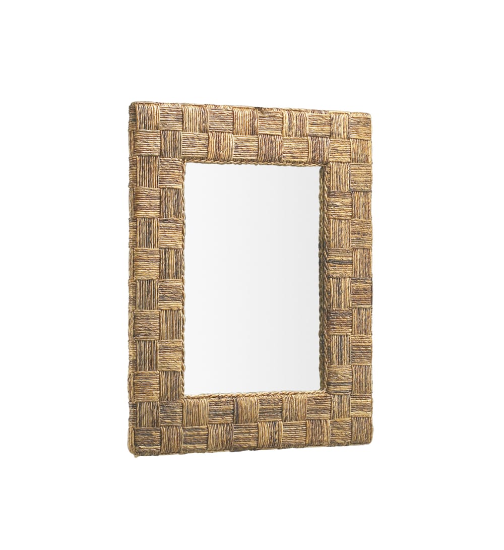 Miroir en rotin beige H100