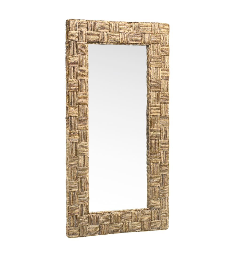 Miroir en rotin beige H150