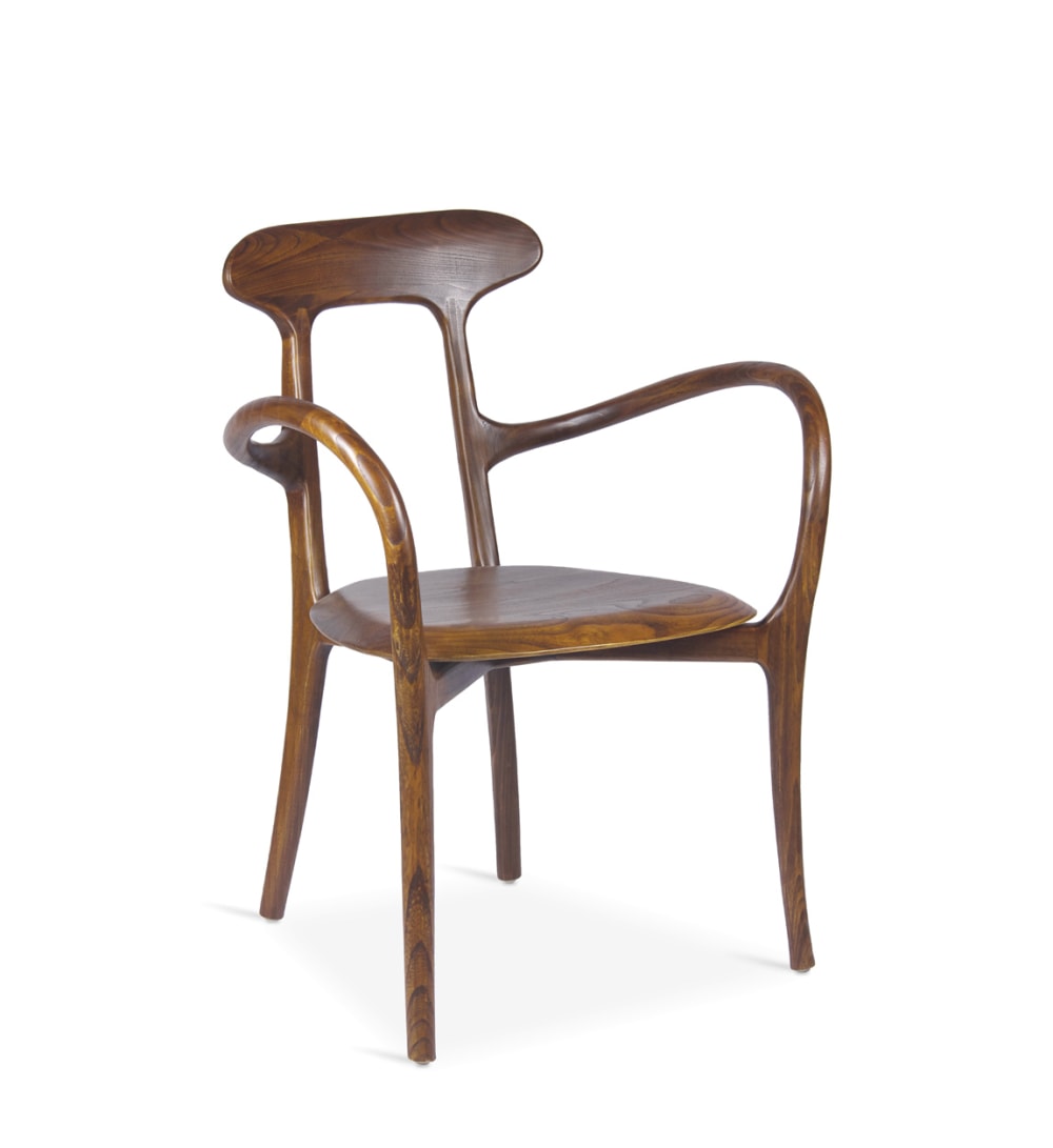 Fauteuil en teck marron