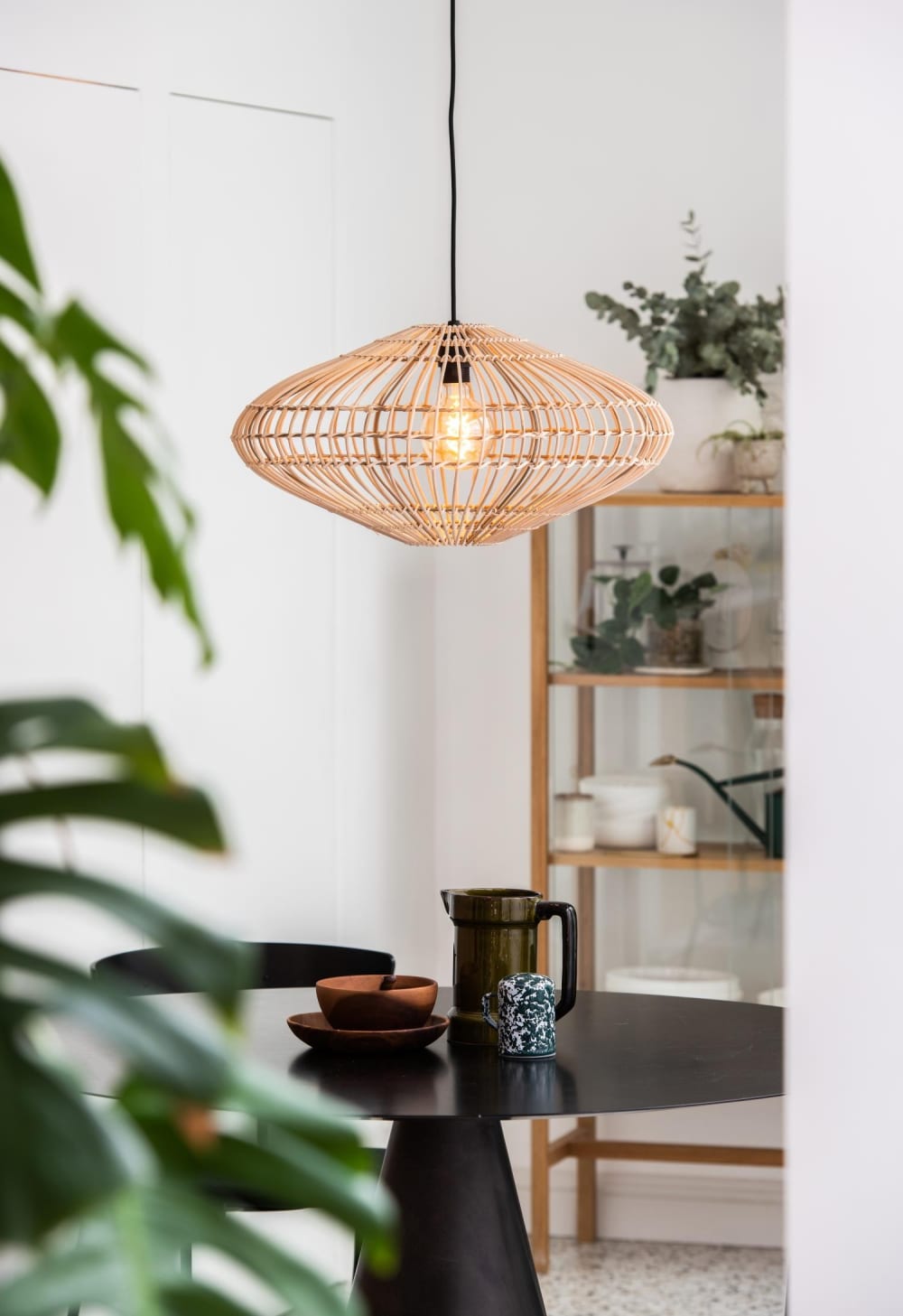 Suspension rotin diamètre 56cm beige - Maisons du Monde