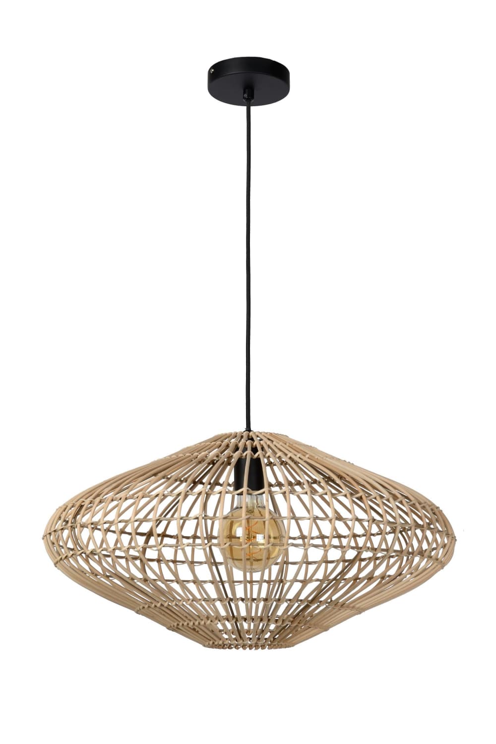 Suspension rotin diamètre 56cm beige — vue 4