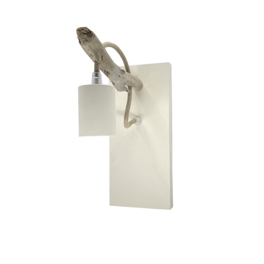 Applique murale en bois recyclé blanc cassé