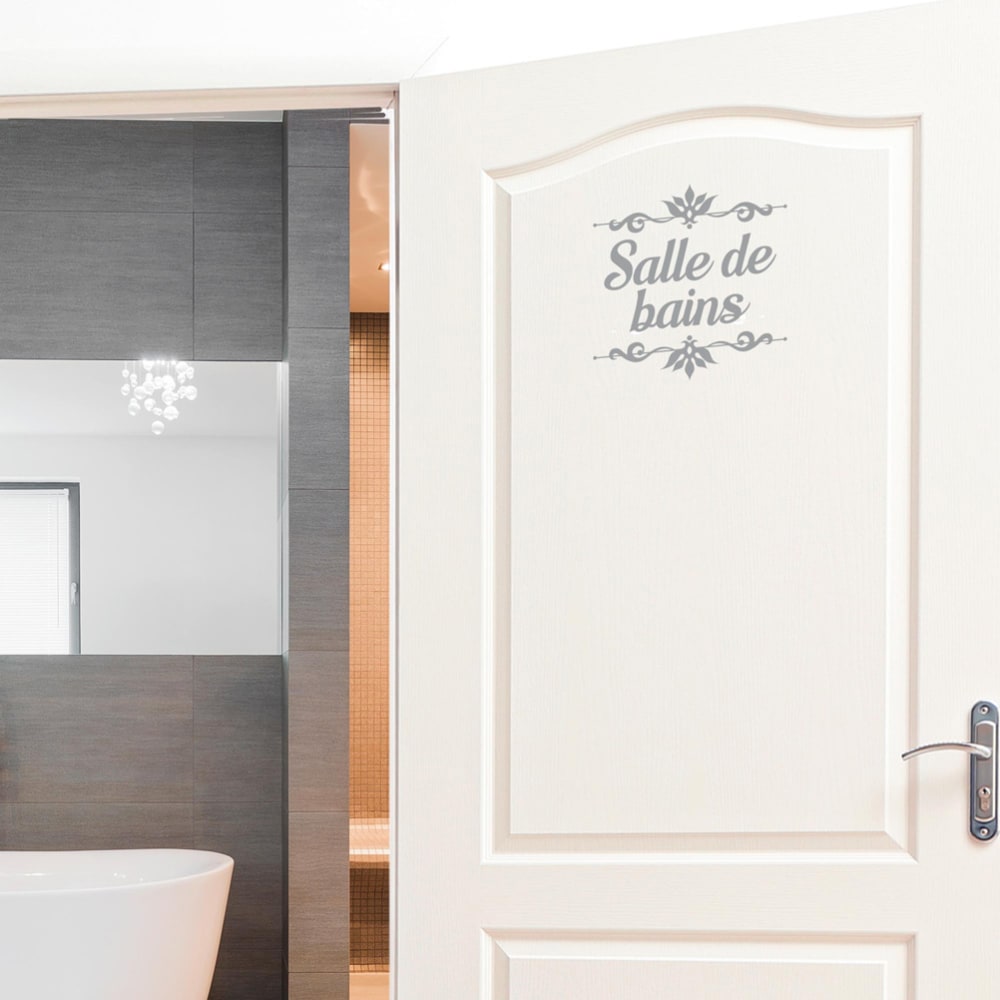 Sticker décoratif de porte salle de bains L19cm - Maisons du Monde