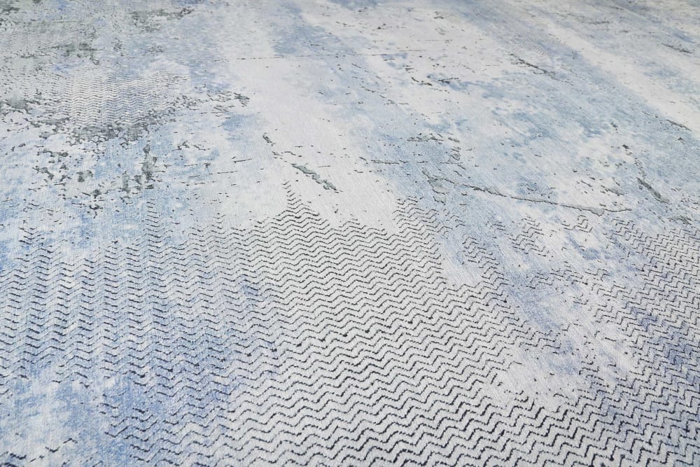 Tapis plat inspiration vintage tons de bleu 190x290 — vue 4