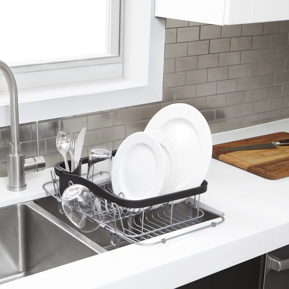 Egouttoir à vaisselle multifonction en métal noir et nickel - Maisons du Monde