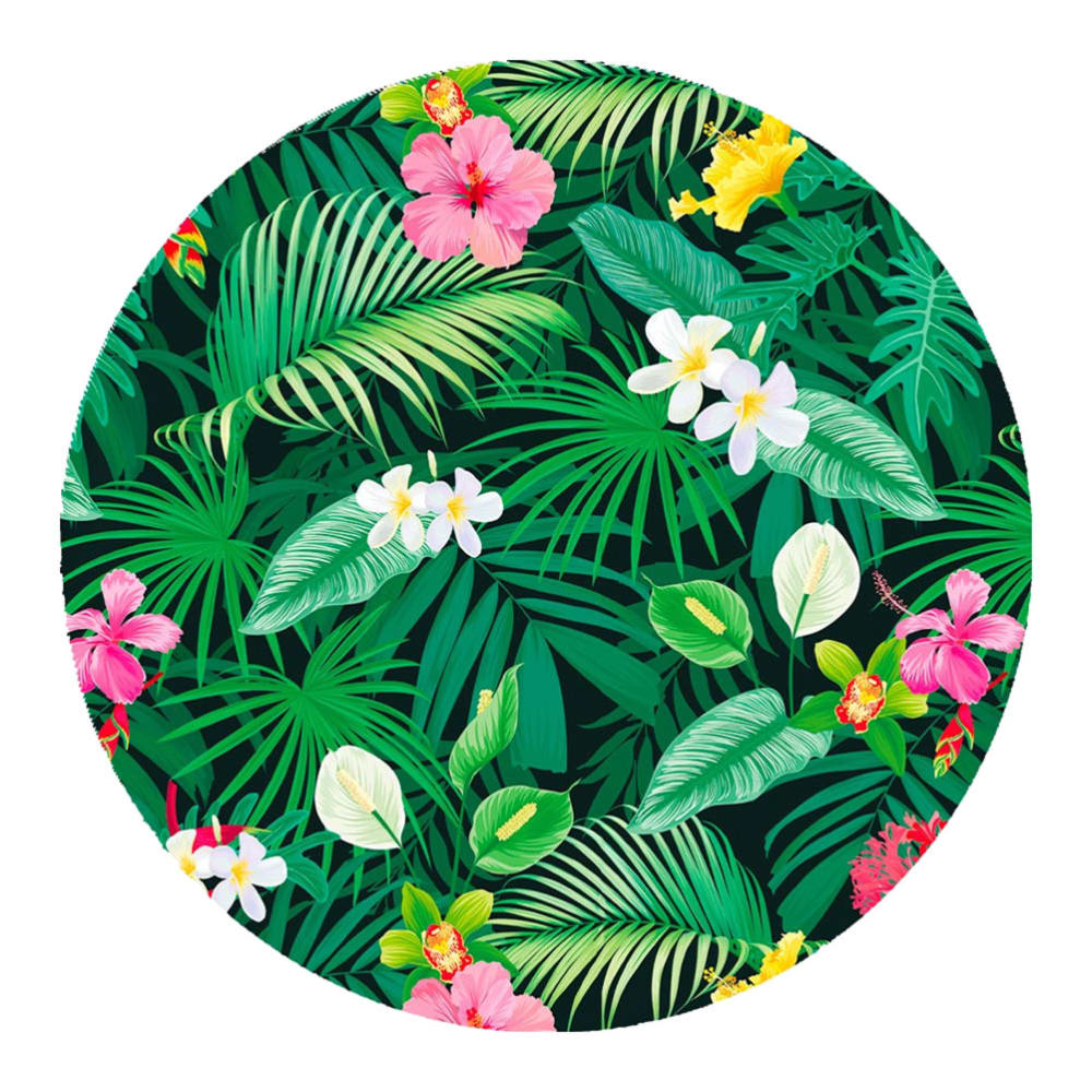 Set de table rond hibiscus et feuilles D38cm
