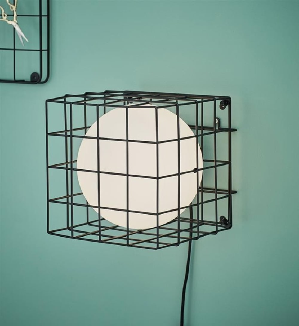 Lampe de table cage métal et globe verre — vue 4