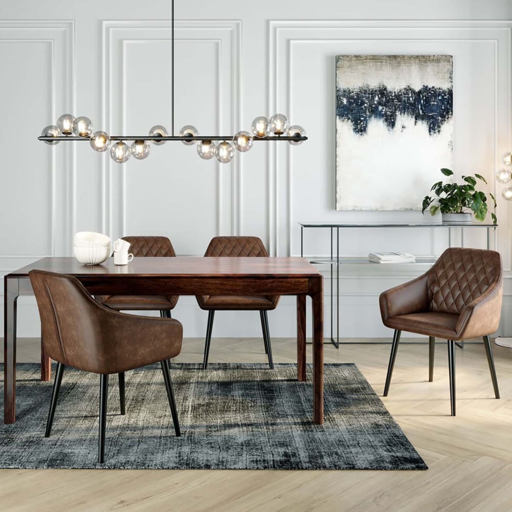 Stuhl mit Armlehnen in Leder-Optik, braun - Maisons Du Monde