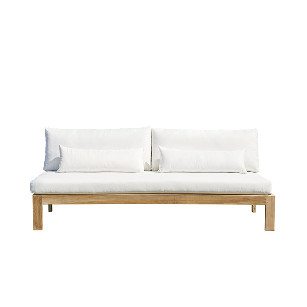 Canapé de jardin en teck massif blanc 3 places - Maisons du Monde