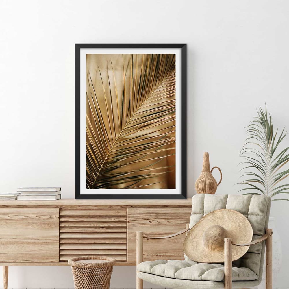 Póster deco de palma dorada. Sin marco 60x90cm - Maisons du Monde