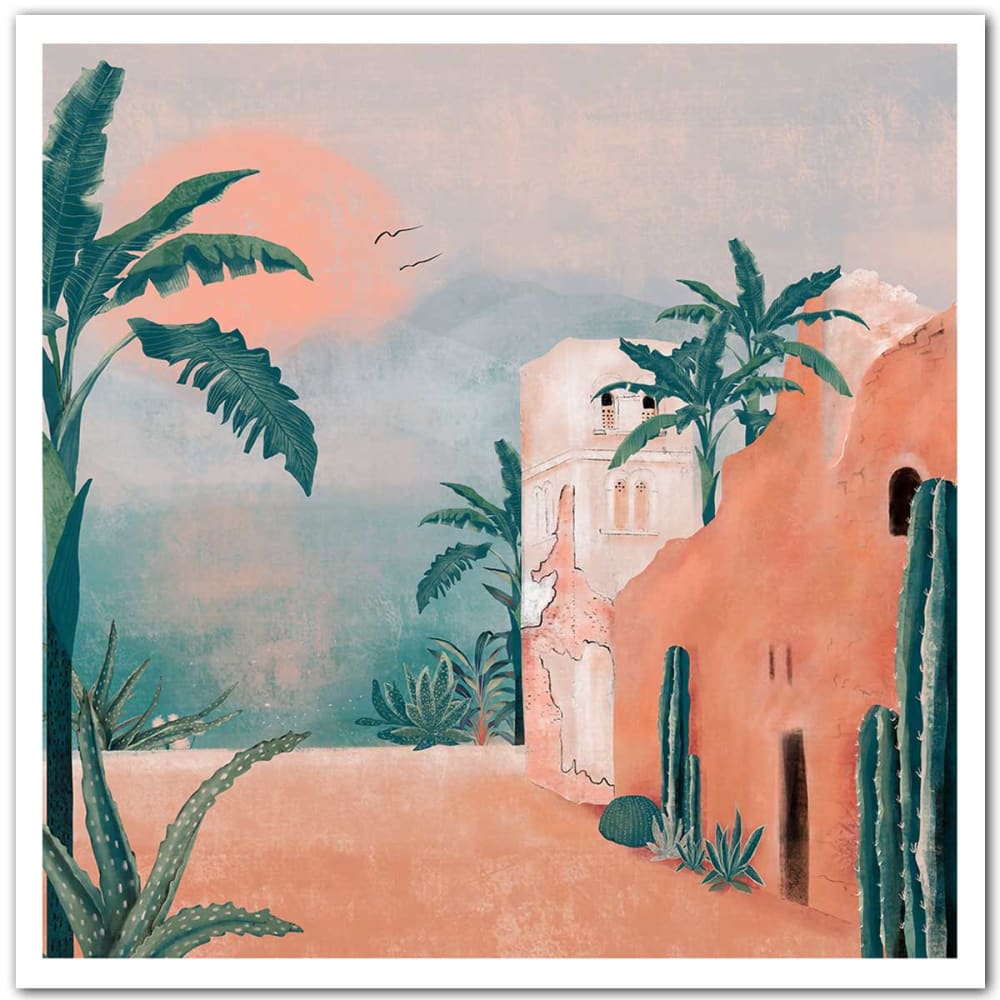 Affiche illustration ambiance la mamounia sans cadre 50x50 cm