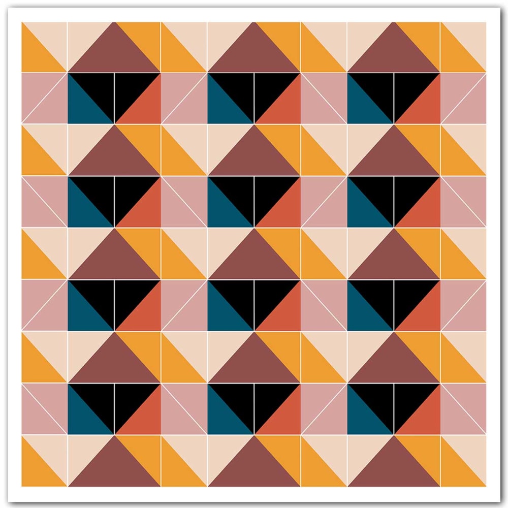 Poster patchwork scandinavo sin marco 50x50cm - Modello Contemporaneo - Multicolore - Carta
