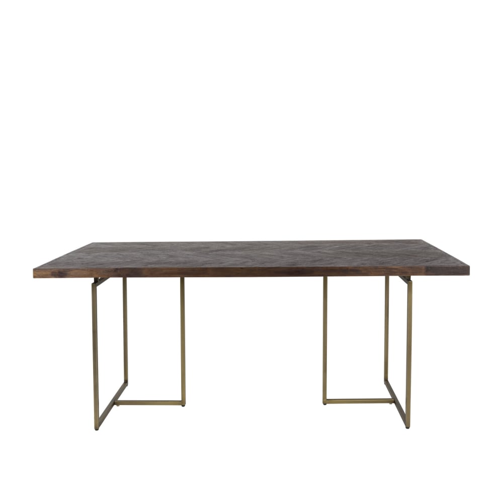 Table de repas en bois d'Acacia et laiton