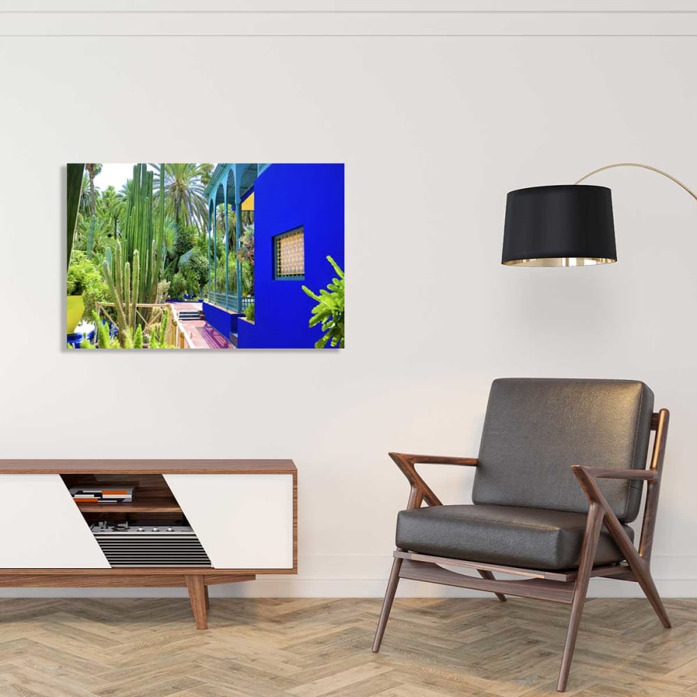Tableau jardin majorelle impression sur verre acrylique 90x60 cm - Maisons du Monde