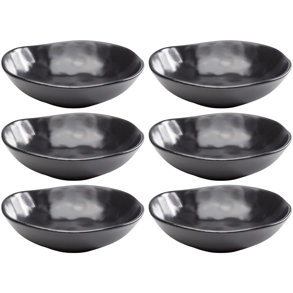 Assiette creuse en grès noir d20 - lot de 6 Assiette creuse en grès noir d20 - lot de 6