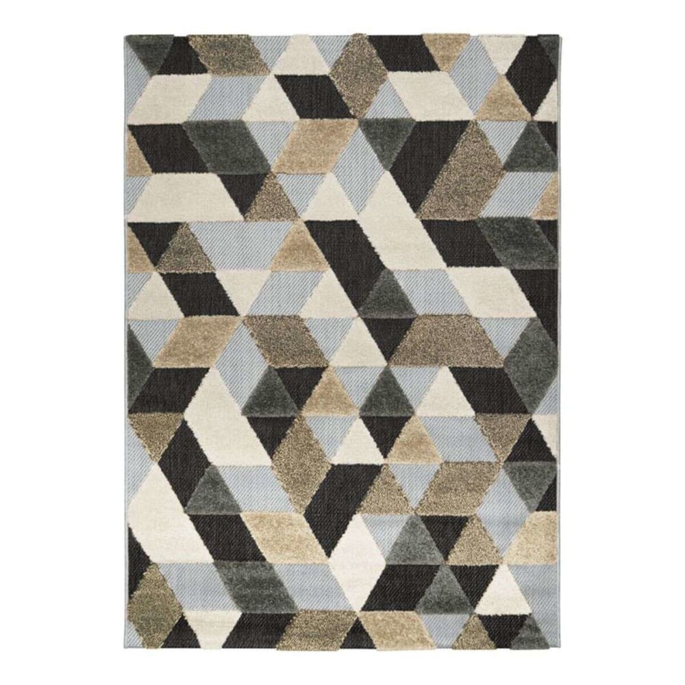Tapis moderne extérieur  intérieur gris, noir brun 120x170