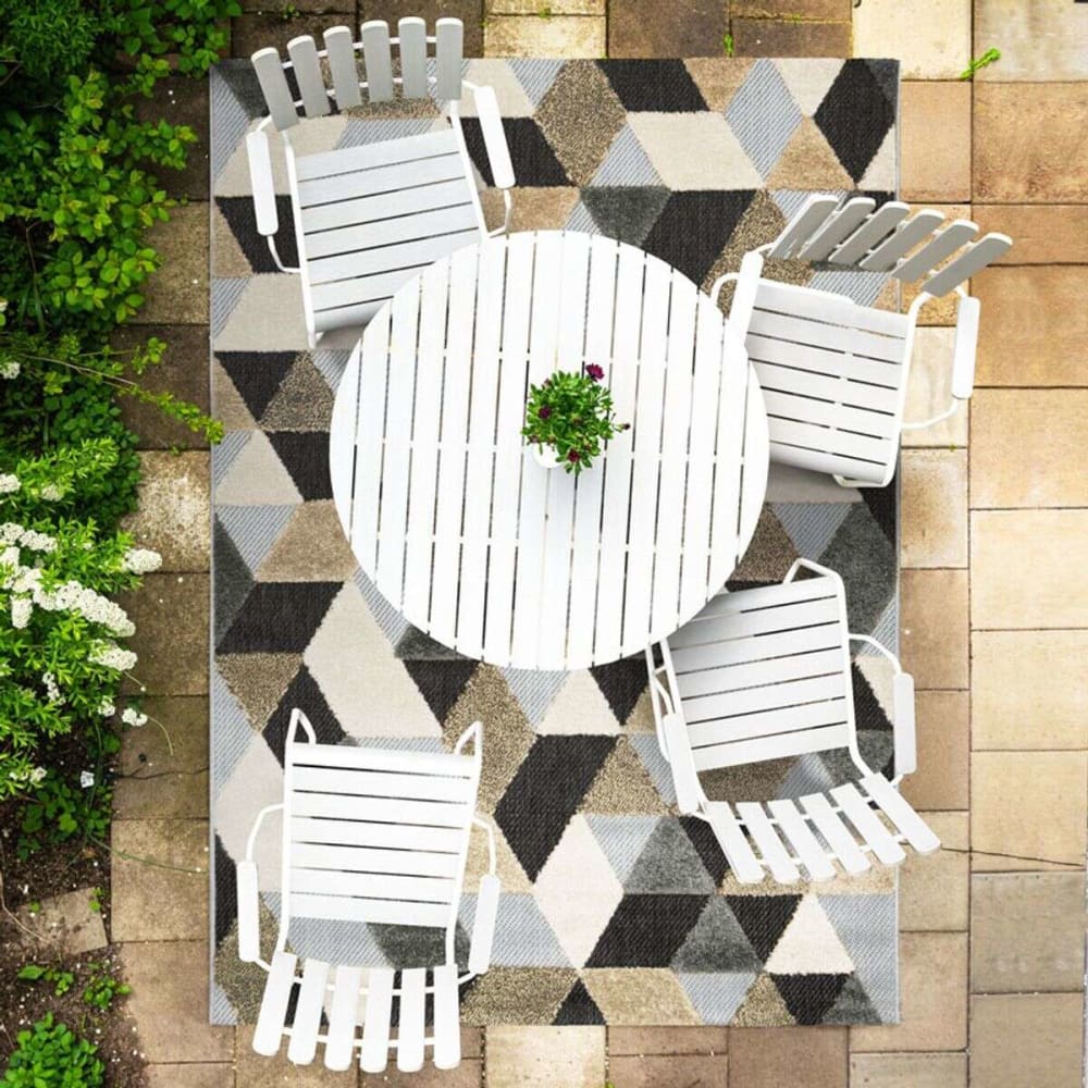 Outdoor-Teppich Grau Braun Schwarz 120x170 - Maisons Du Monde