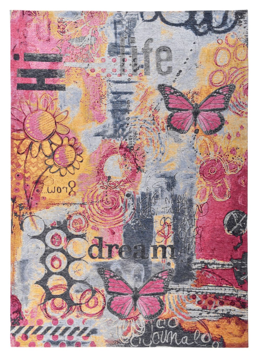 Tapis salon tissé plat - multicolore 80x160 cm