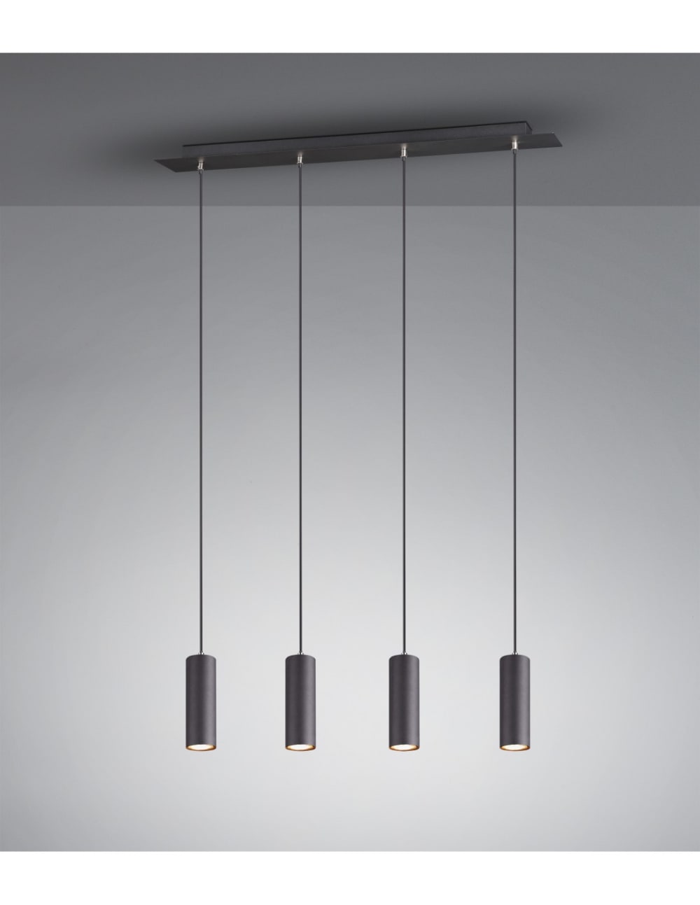 Suspension métal noir 4 lumières - Maisons du Monde