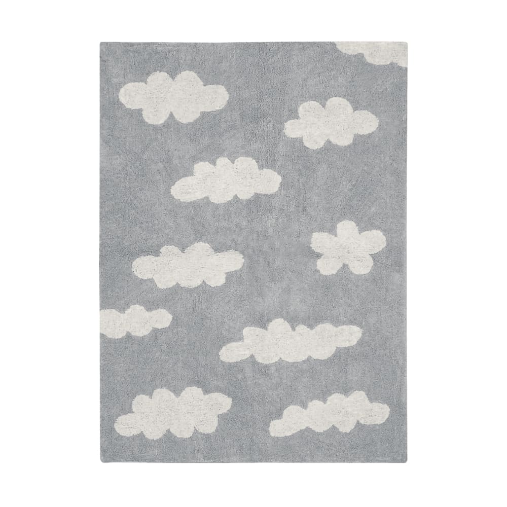 Tapis coton motif nuage gris 120x160