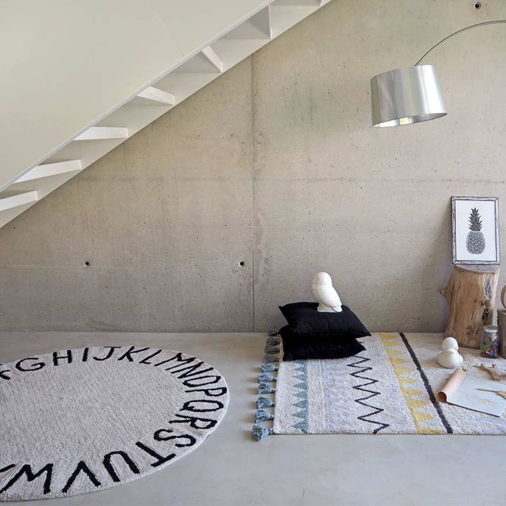 Tapis coton motif alphabet beige D150cm - Maisons du Monde