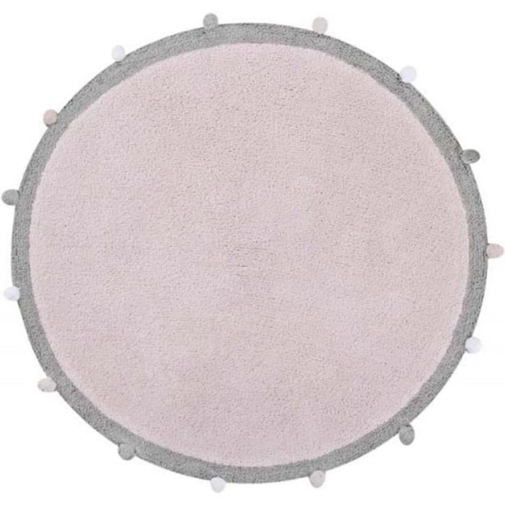 Tapis coton rond rose clair D120