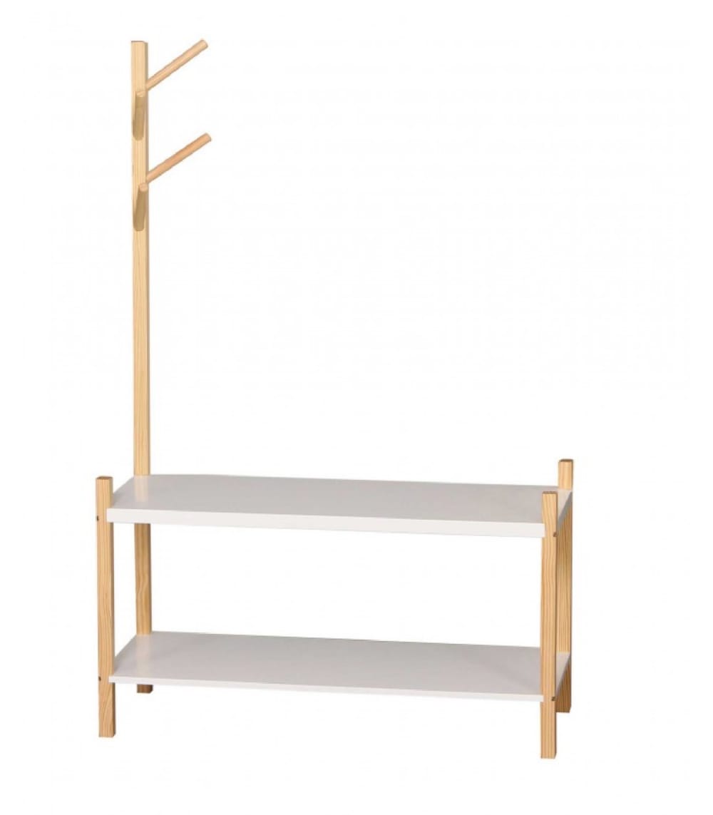 Fornord Portemanteau + rangement chaussures pour enfant Beige Panneau De Particules - 80x120x30cm