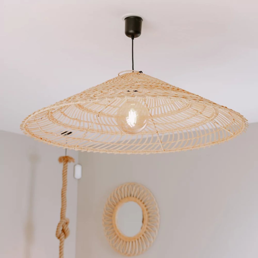 Suspension ajouré en rotin 80x26