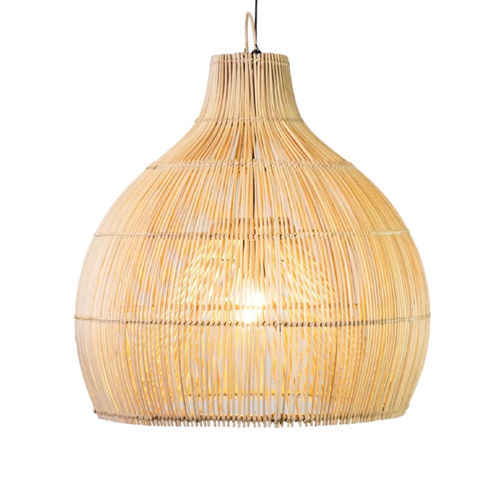 Suspension en rotin conique 50x50