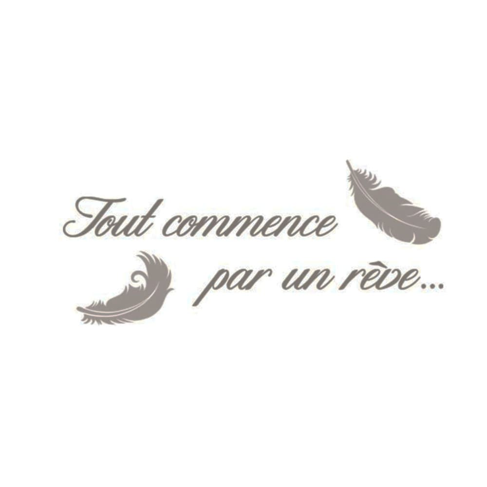 STC Stickers muraux tout commence par un rêve 46,5x107cm style classique chic Gris Pva - Polyacétate De Vinyle