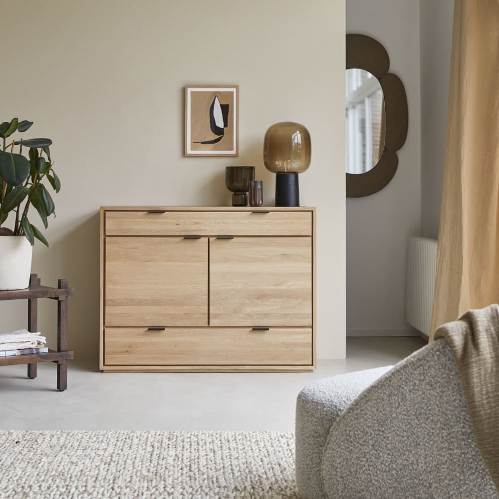 Tikamoon Buffet aus massivem Eichenholz 120 cm style classic chic Beige