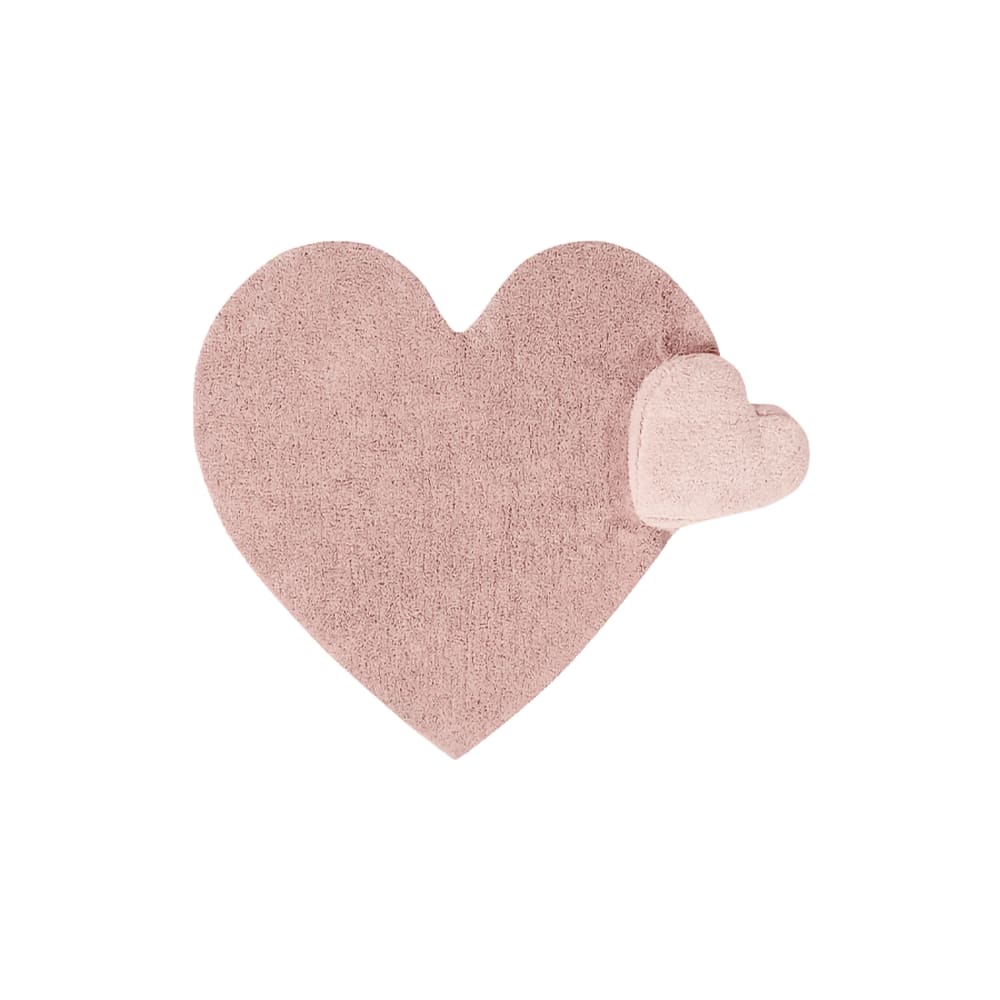 Tappeto lavabile cuore rosa in cotone 160x180 - Cotone