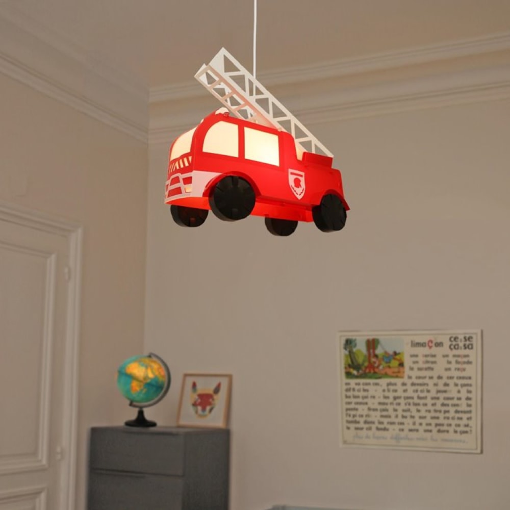 Suspension enfants Camion de pompiers Rouge 38cm - Maisons du Monde