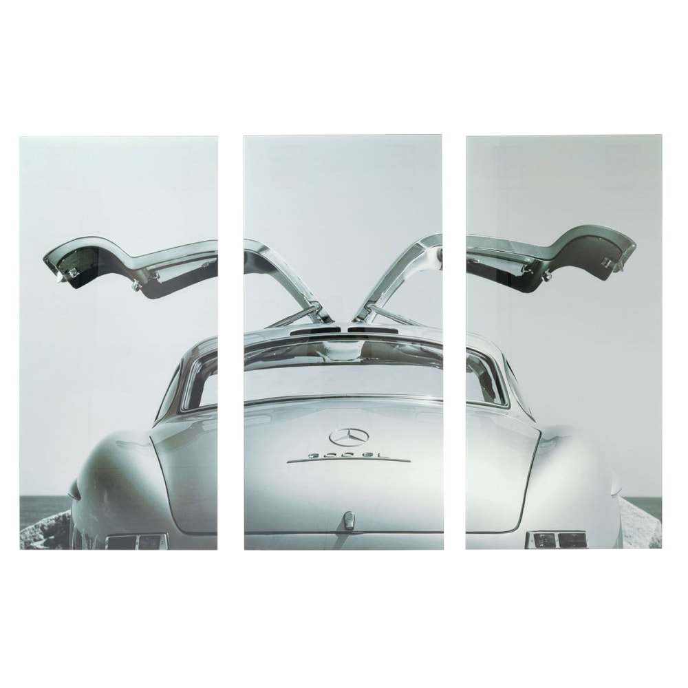 Tableau triptyque voiture de collection en verre 240x160