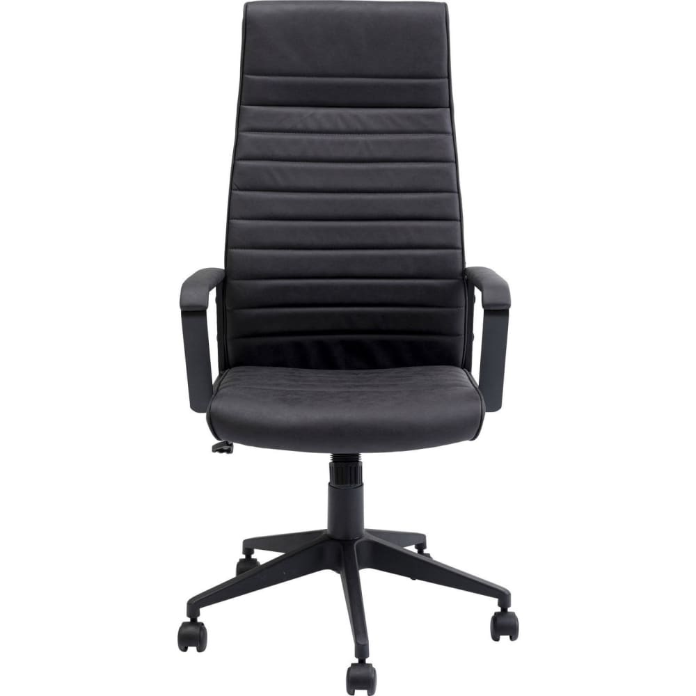 Chaise de bureau pivotante réglable à roulettes noire haute